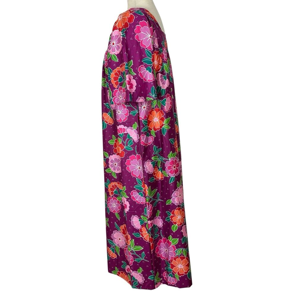 Vintage Sears House Dress Women Small Colorful Floral Muumuu Comfort Boho Midi - Picture 2 of 13